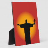 Silhouette mit Kreuz Fotoplatte (Seite)