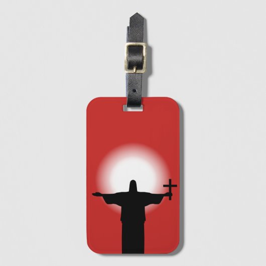 Silhouette mit Kreuz Gepäckanhänger (Vorderseite Vertikal)