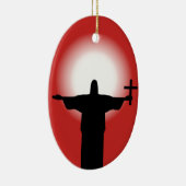 Silhouette mit Kreuz Keramikornament (Rechts)