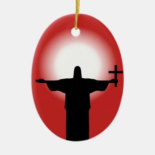Silhouette mit Kreuz Keramikornament (Vorne)
