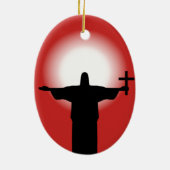 Silhouette mit Kreuz Keramikornament (Hinten)