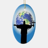 Silhouette mit Kreuz Keramikornament (Rechts)