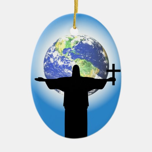 Silhouette mit Kreuz Keramikornament (Vorne)