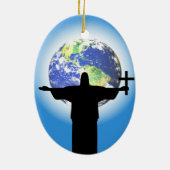 Silhouette mit Kreuz Keramikornament (Hinten)