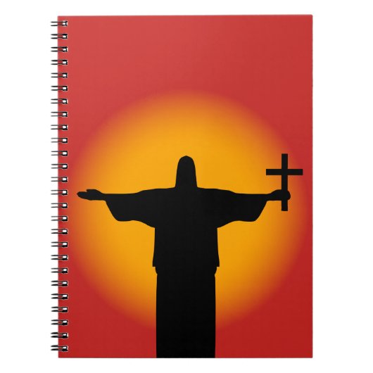 Silhouette mit Kreuz Notizblock (Vorderseite)