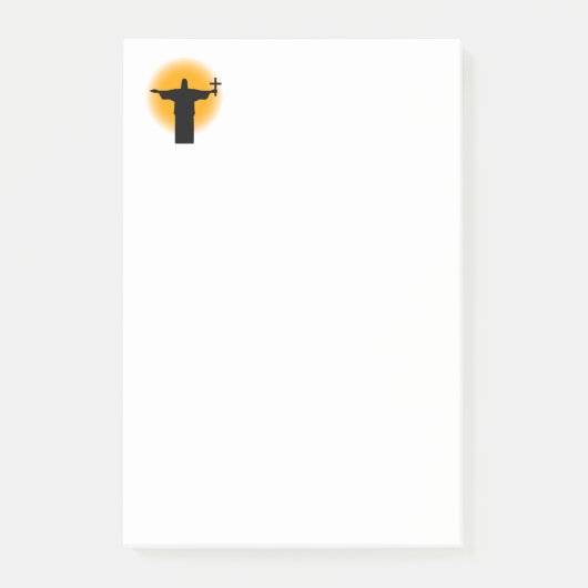 Silhouette mit Kreuz Post-it Klebezettel (Vorderseite)
