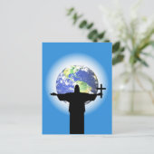 Silhouette mit Kreuz Postkarte (Stehend Vorderseite)