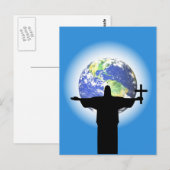 Silhouette mit Kreuz Postkarte (Vorne/Hinten)