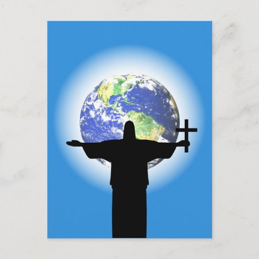 Silhouette mit Kreuz Postkarte (Vorderseite)