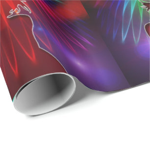 Silhouette mit Neon Spotlights Geschenkpapier