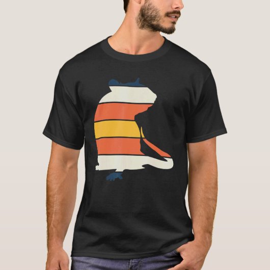 Silhouette mit Ratten Vintage Extravagante Rinder T-Shirt (Vorderseite)