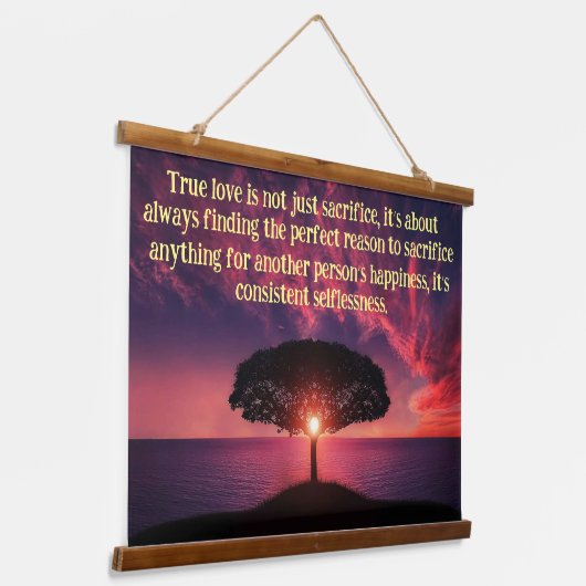 Silhouette mit schöner Ozeansonne Wandteppich Mit Holzrahmen (Gewinkelt)