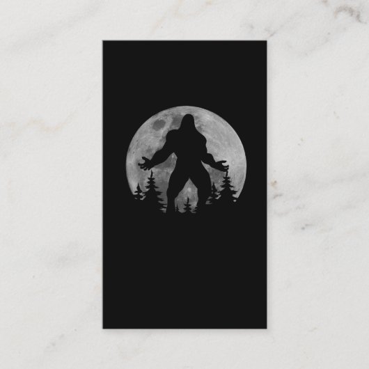 Silhouette mit Schreie-Bigfoot-Vollmond Visitenkarte (Vorderseite)