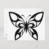 Silhouette mit Stammesbutterfly Postkarte (Vorne/Hinten)