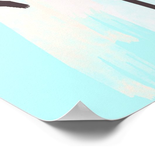 Silhouette mit Vögeln - Plakatwerbung Poster (Ecke)