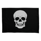 Silhouette mit weißem Schädel auf schwarzgotischem Kissenbezug (Vorderseite)