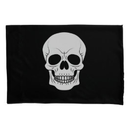 Silhouette mit weißem Schädel auf schwarzgotischem Kissenbezug