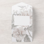 Silhouette mit weißer Rose zum Abendessen All In One Einladung (Außenbereich)