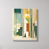 Silhouette Moderne farbenfrohe Wrapped Art Leinwan Leinwanddruck (Vorderseite)