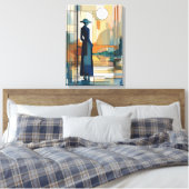 Silhouette Moderne farbenfrohe Wrapped Art Leinwan Leinwanddruck (Insitu (Schlafzimmer))