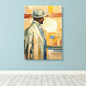 Silhouette Moderne farbenfrohe Wrapped Art Leinwan Leinwanddruck (Insitu (Holzboden))