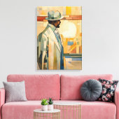 Silhouette Moderne farbenfrohe Wrapped Art Leinwan Leinwanddruck (Insitu (Wohnzimmer))