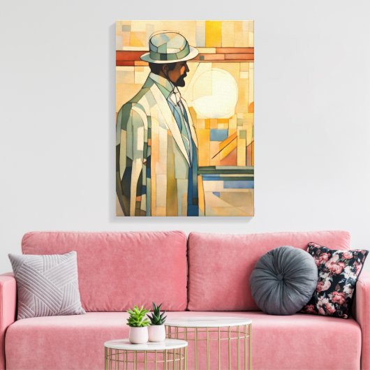 Silhouette Moderne farbenfrohe Wrapped Art Leinwan Leinwanddruck (Insitu (Wohnzimmer))