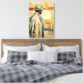 Silhouette Moderne farbenfrohe Wrapped Art Leinwan Leinwanddruck (Insitu (Schlafzimmer))