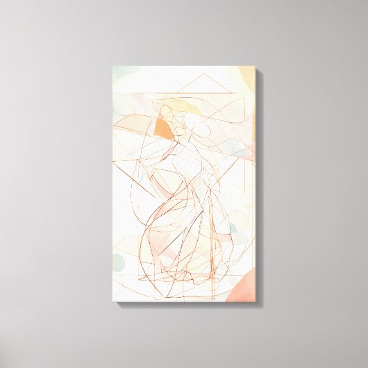 Silhouette Moderne farbenfrohe Wrapped Art Leinwan Leinwanddruck (Vorderseite)