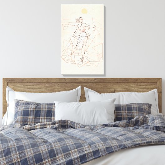 Silhouette Moderne farbenfrohe Wrapped Art Leinwan Leinwanddruck (Insitu (Schlafzimmer))