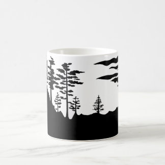 Silhouette-Monochromlandschaft Kaffeetasse