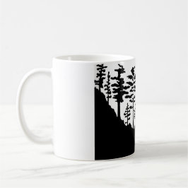 Silhouette-Monochromlandschaft Kaffeetasse