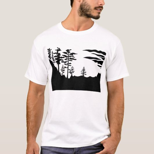 Silhouette-Monochromlandschaft T-Shirt (Vorderseite)