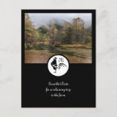 Silhouette-Monogramm-Foto für Schwarze Roster Einladungspostkarte (Vorderseite)