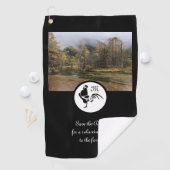 Silhouette-Monogramm-Foto für Schwarze Roster Golfhandtuch (Insitu)