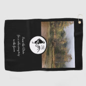 Silhouette-Monogramm-Foto für Schwarze Roster Golfhandtuch (Horizontal)