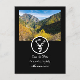 Silhouette-Monogramm-Foto für Snow White Buck Einladungspostkarte