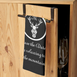 Silhouette-Monogramm-Foto für Snow White Buck Geschirrtuch