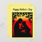 Silhouette Mother And Child Postcard Feiertagspostkarte (Vorne/Hinten)