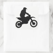 Silhouette Motocross Quadratischer Aufkleber (Tasche)