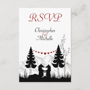 Silhouette Mountain Bears Hochzeiten RSVP Cards