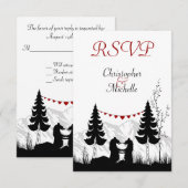 Silhouette Mountain Bears Hochzeiten RSVP Cards Karte (Vorne/Hinten)