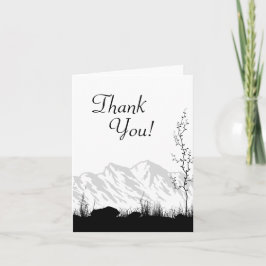 Silhouette Mountain Black and White Vielen Dank Dankeskarte