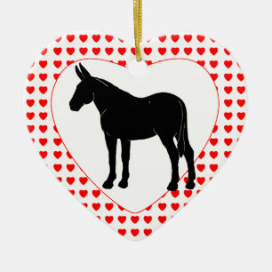 Silhouette Mule Hearts Keramikornament