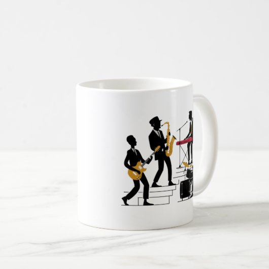 Silhouette Music Band Kaffeetasse (VorderseiteRechts)