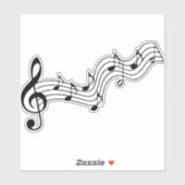 Silhouette-musical-note-clef-bass Aufkleber (Blatt)