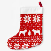 Silhouette-Muster Bouvier DES Flandres Kleiner Weihnachtsstrumpf (Rückseite)