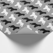Silhouette-Muster Brüssels Griffon Geschenkpapier (Ecke)