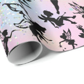 Silhouette Muster Funkelnd Regenbogen Geschenkpapier (Rolleneckpunkt)