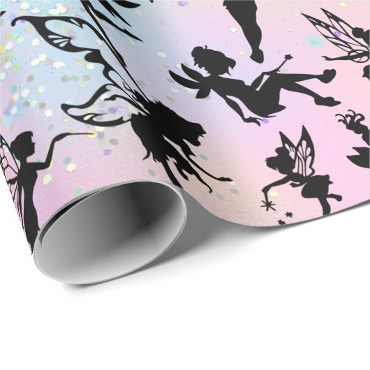 Silhouette Muster Funkelnd Regenbogen Geschenkpapier (Rolleneckpunkt)